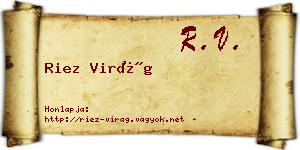 Riez Virág névjegykártya